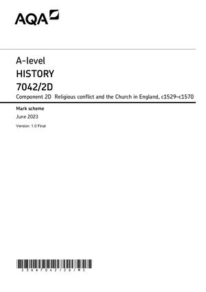 Calaméo - 2023 AQA A LEVEL HISTORY PAPER 2D MARK SCHEME (7042/2D ...