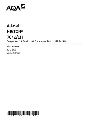 Calaméo - 2023 AQA A LEVEL HISTORY PAPER 1J MARK SCHEME (7042/1J: The ...