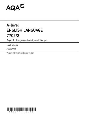 Calaméo - 2023 AQA A LEVEL ENGLISH LANGUAGE PAPER 2 MARK SCHEME (7702/2 ...