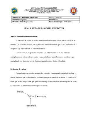 Suma Y Resta De Radicales