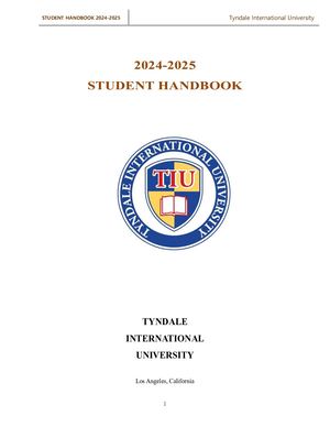 Tiu Student Handbook 2024 2025