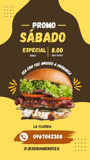 Historia De Instagram Promoción Hamburguesas Moderno Amarillo Y Marrón