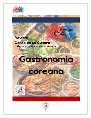 Gastronomía coreana. Año 3 Núm 9. 2024