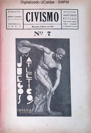 Revista Civismo N° 7 Febrero De 1937 Smp Manizales