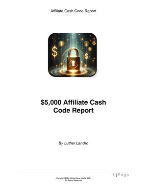 Bonus Cash Code Affiliate Report