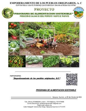 Proyecto Alimentacion Sostenible Produccion De Gallinas Y Huerto De Traspatio