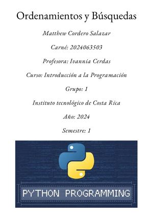 Ordenamientos Y Búsquedas Por Matthew Cordero S