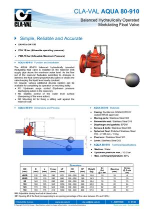 CLA-VAL AQUA 80-910 (ENG)