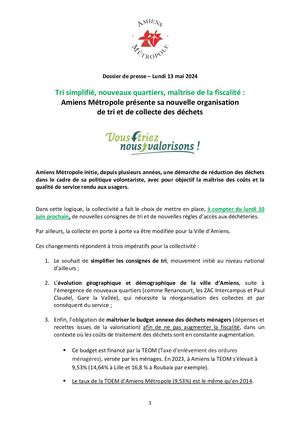 Nouvelle organisation de tri et de collecte des déchets