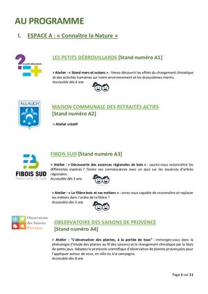 Programme Pichauris Fête de La Nature 2024