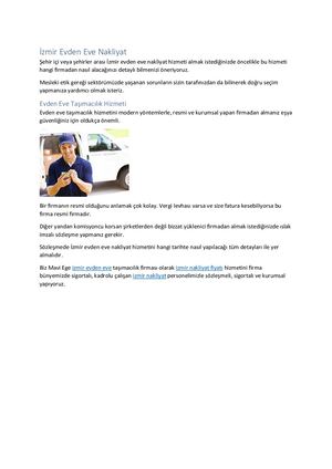 Izmir Evden Eve Nakliyat