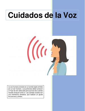 Cuidado De La Voz, Revista