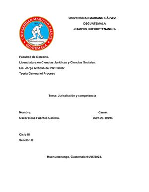 Jurisdiccion Y Competencia