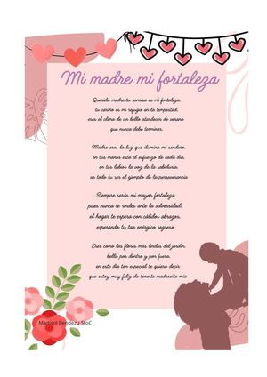 Mi Madre Mi Fortaleza Poema