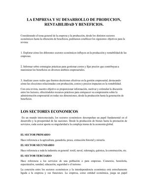 La Empresa Y Su Desarrollo De Producion