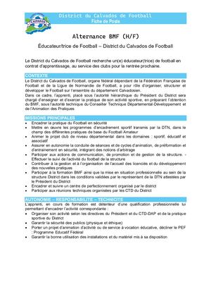 Fiche De Poste Bmf