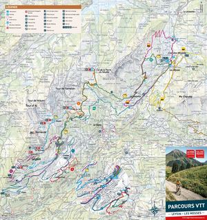 Leysin et Les Mosses - Plan des itinéraires VTT