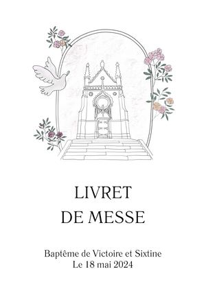Copie De Beige Vert Livret De Messe Baptême Illustratif