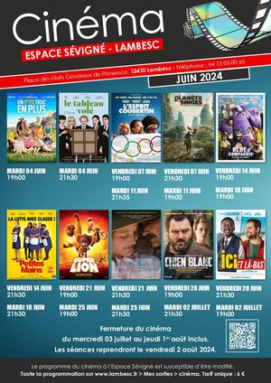 Affiche Cinema JUIN 2024