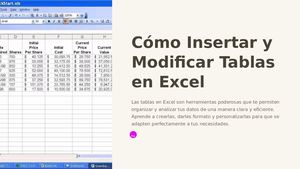 Como Insertar Y Modificar Tablas En Excel