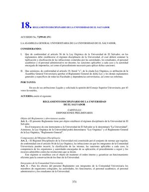 Reglamento Disciplinario Ues