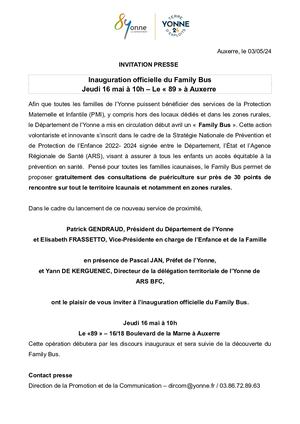 Inauguration officielle du Family Bus