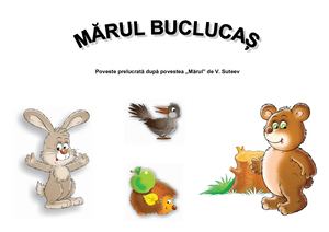 Ilustratii poveste Mărul Buclucaș de V. Suteev