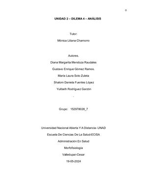 Unidad 2 – Dilema 4 – Análisis