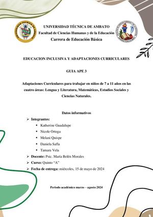 ADAPTACIONES CURRICULARES