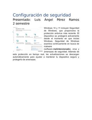 Configuración De Seguridad