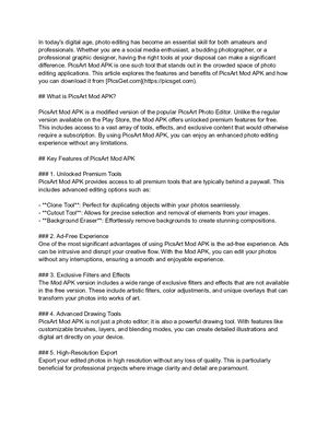 Unlock The Full Potential Of Your Creativity With Pics Art Mod Apk