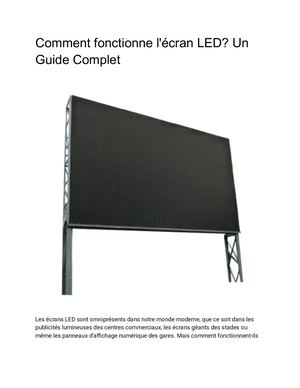 Comment Fonctionne L'écran Led