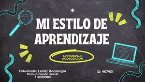 Mi Estilo De Aprendizaje