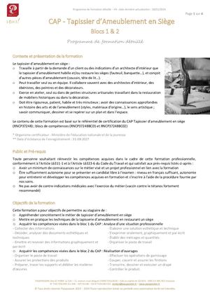 Tapissier Ameublement modèle - QP6  Prog Détaillév4