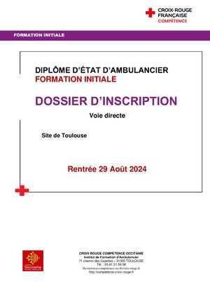 Dossier D'inscription Dea Rentrée Sept 2024