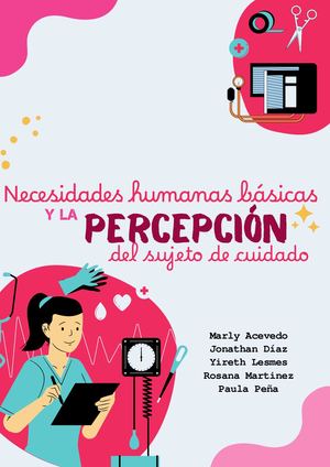 Documento A4 Portada Enfermería Ilustrado Rojo Azul