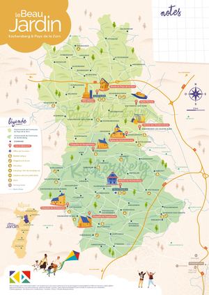 Carte touristique Kochersberg et Pays de la Zorn