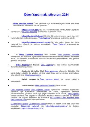 ÖDev Yaptırmak İStiyorum 2024