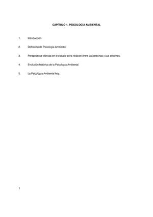 Resumen 1a Psicologia Ambiental