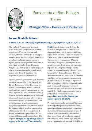 Domenica Pentecoste 19 Maggio 2024