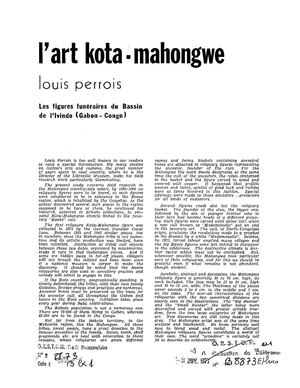 L'art Kota - Mahongwe, par Louis Perrois