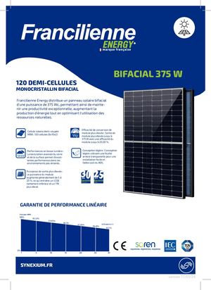Fiche Francilienne 375w Bifacial