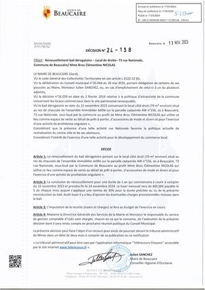 Parution Des Actes Administatifs (Décisions)