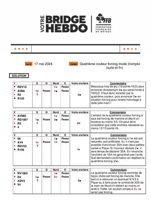 116 Solution Quatrième Couleur Forcing Mode D'emploi (Suite Et Fin)
