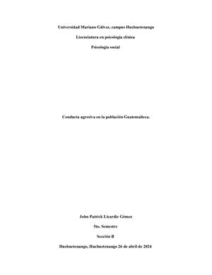 La Agresividad En Guatemala