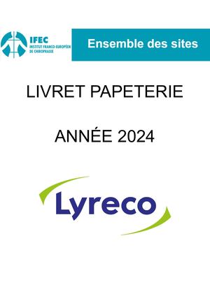 Livret Papeterie Ifec