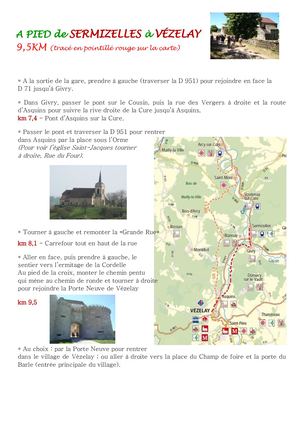 A PIED DE SERMIZELLES A VÉZELAY 9 5 Km