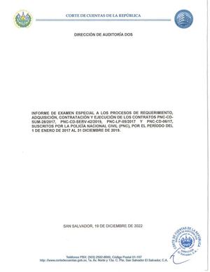 E E A La Policia Nacional Civil Pnc Del 1 De Enero De 2017 Al 31 Diciembre De 2019