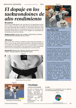 Articulo El Dopaje En Los Taekwondoines De Alto Rendimiento