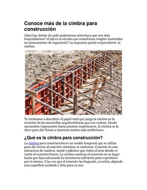Conoce Más De La Cimbra Para Construcción